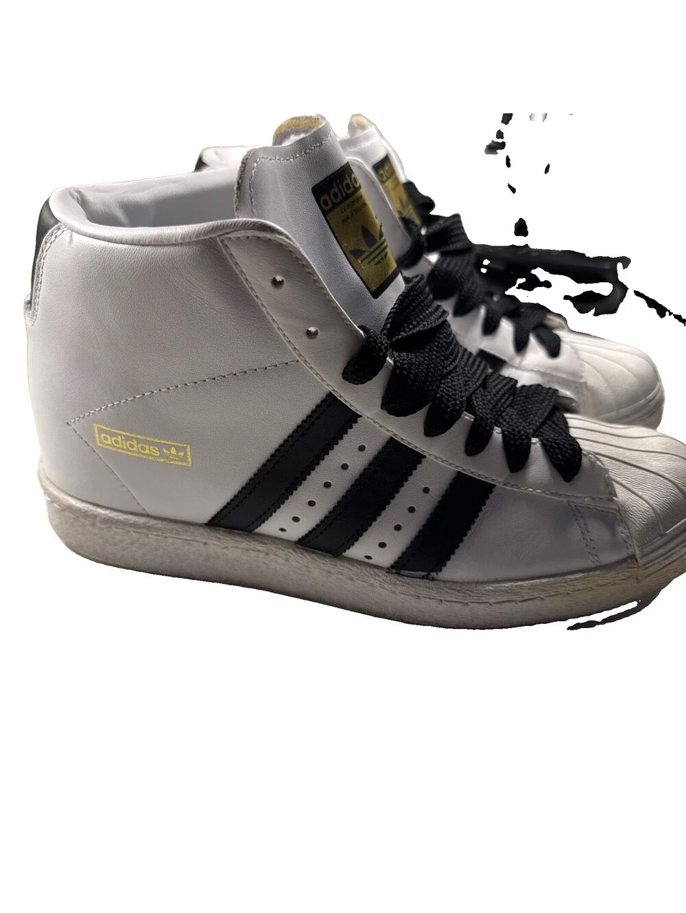 Men’s Adidas Original Pro Model White/Black/Gold Size: US 9 Pre Owned Art M1913